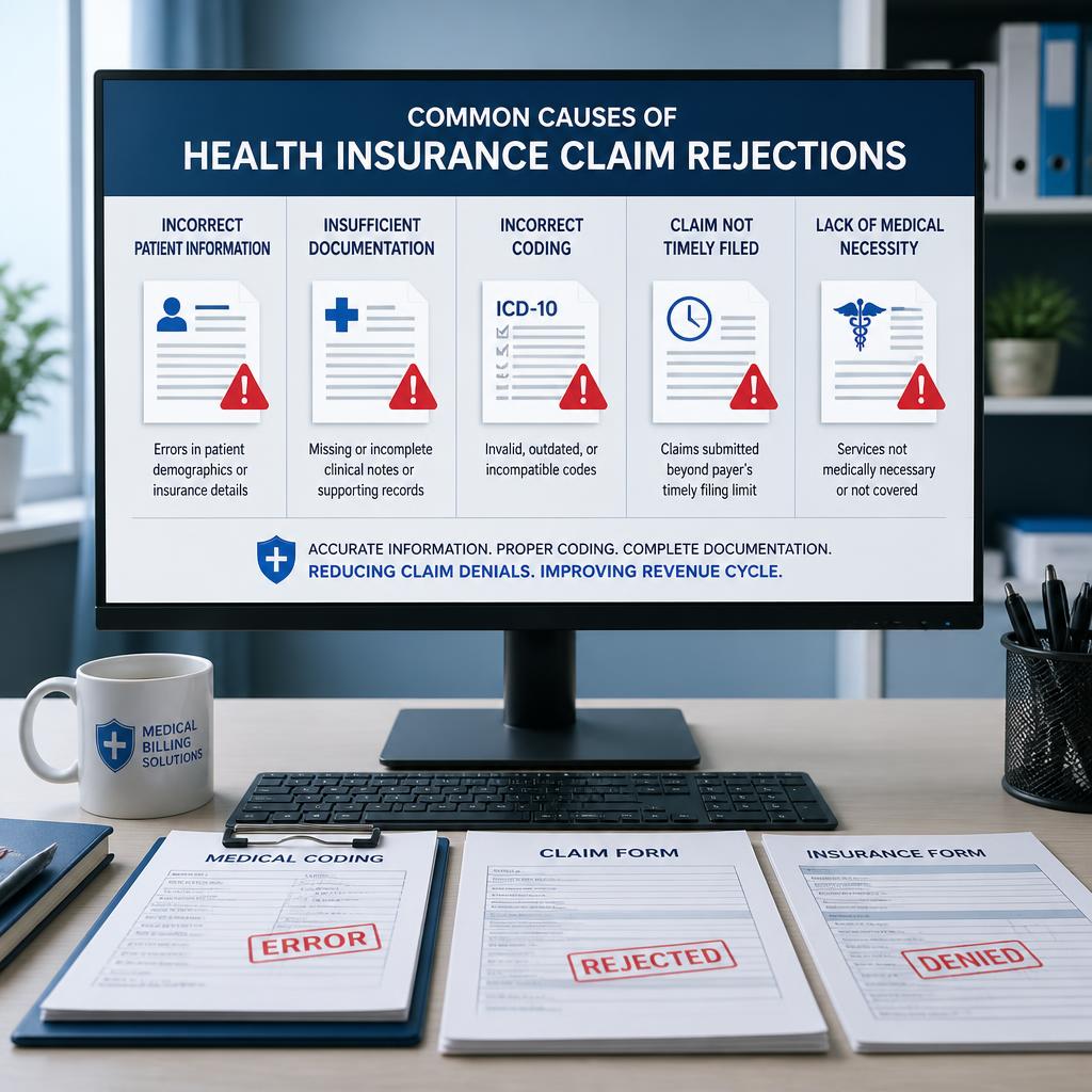 Common causes of medical insurance claim denials and rejections