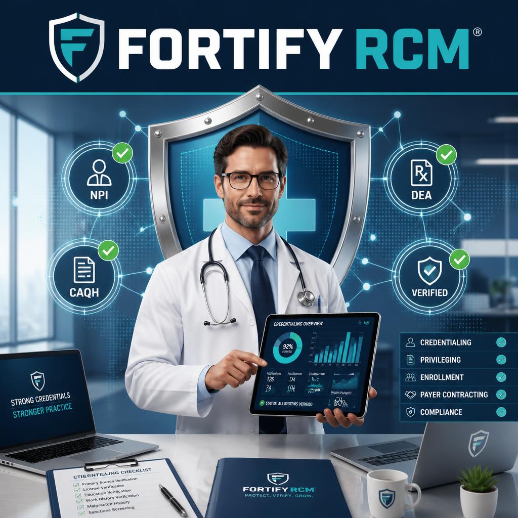Fortify RCM credentialing services for providers.