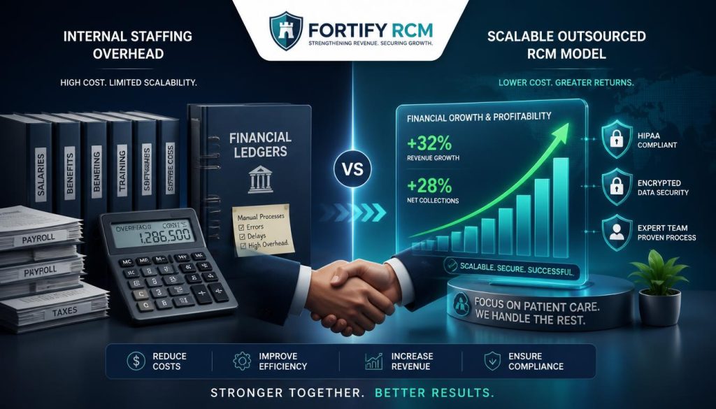 Inhouse vs outsourced medical billing ROI Fortify RCM